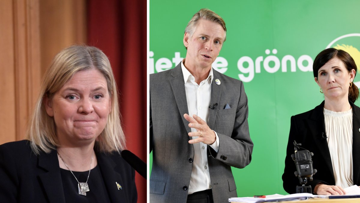 Magdalena Andersson (S), Märta Stenevi (MP och Per Bolund (MP)